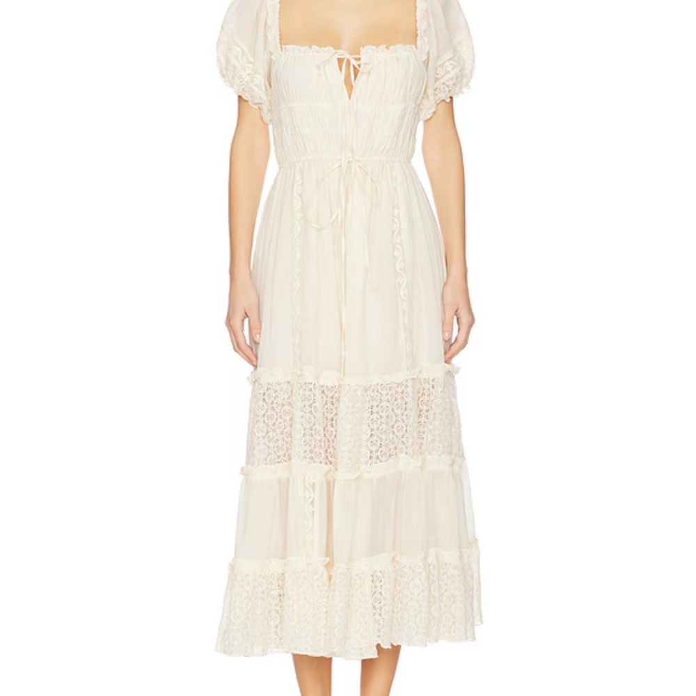Free People falling sun midi dress in tea
